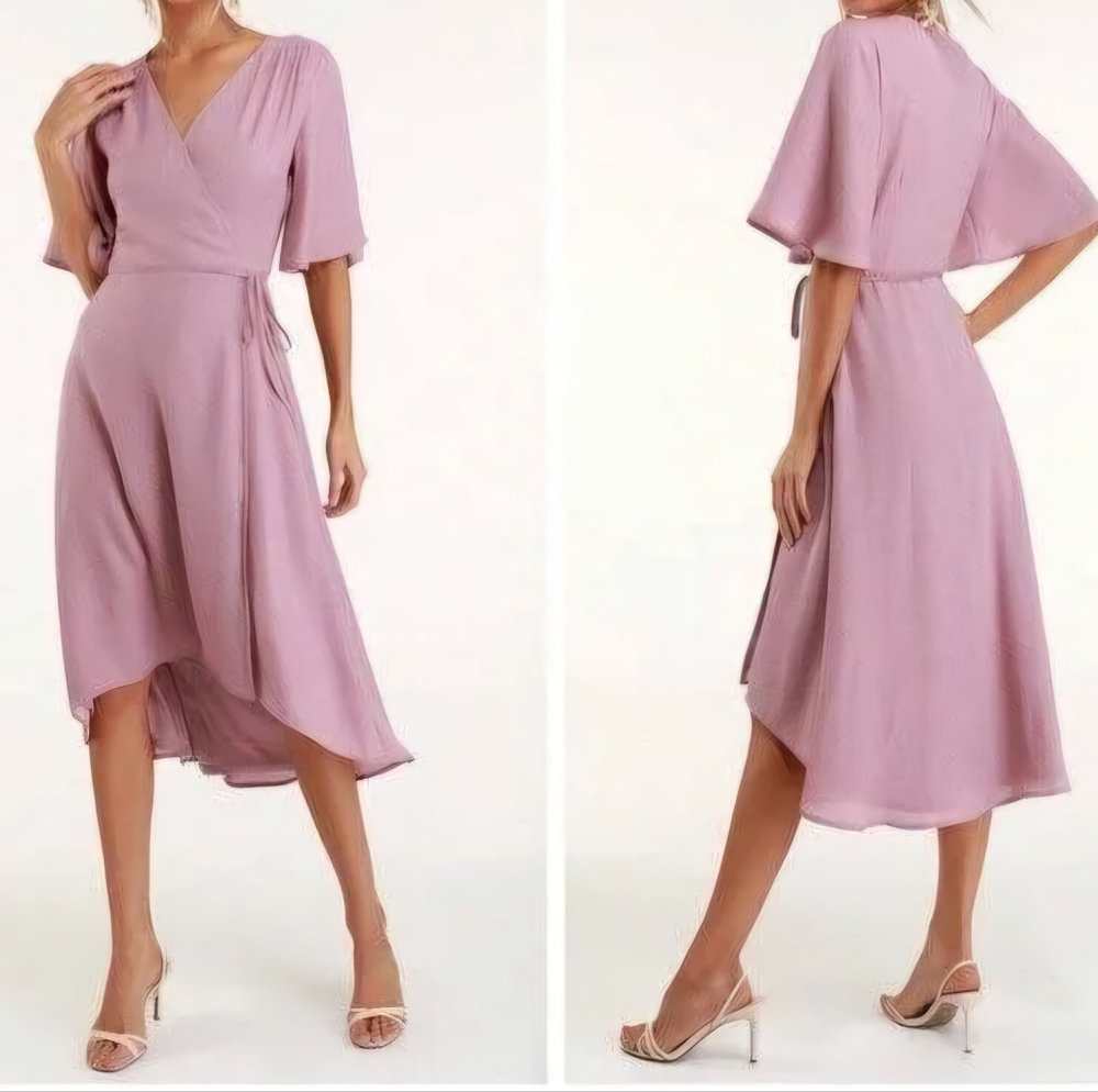 Lulus Farrah Muave Wrap Dress